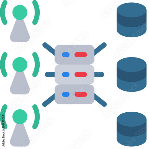 Mobile Server To Database Icon
