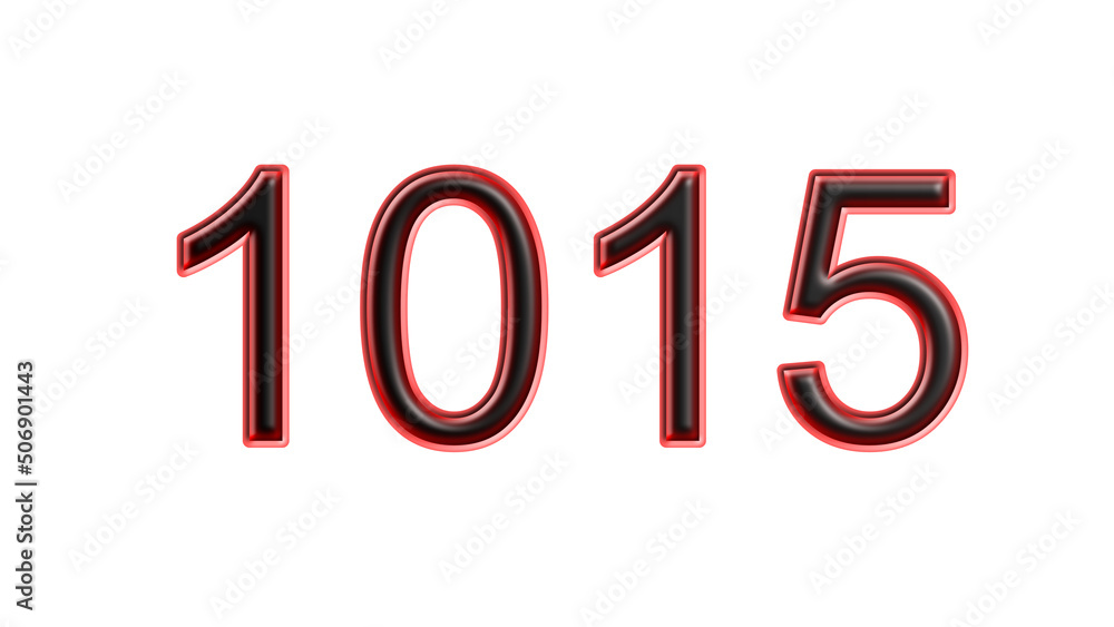 red 1015 number 3d effect white background red 1015 number 3d effect white background