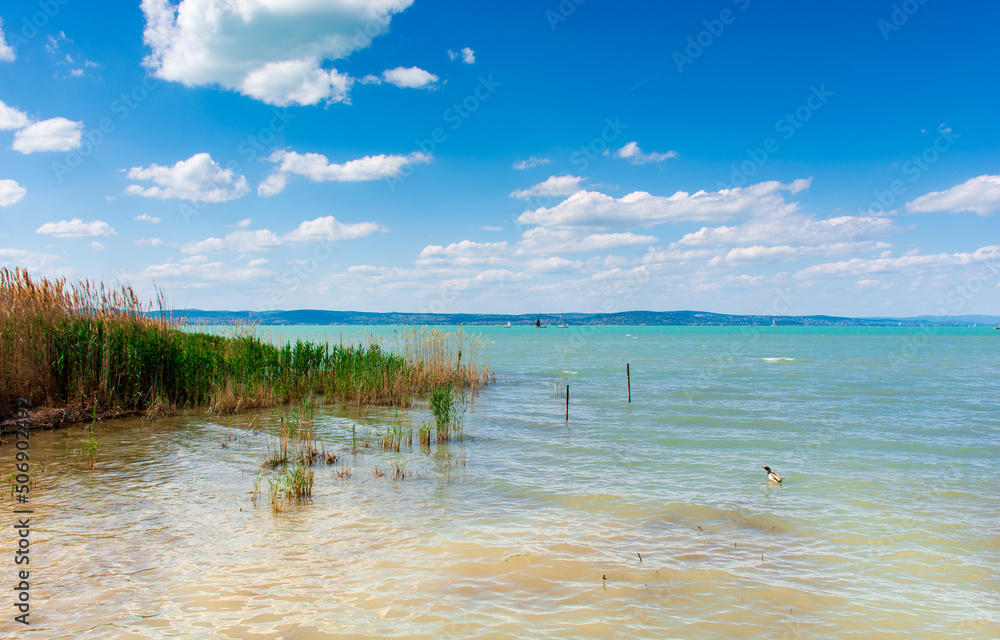Beautiful summer lake landscape with turquoise water. Beautiful summer lake landscape with turquoise water.