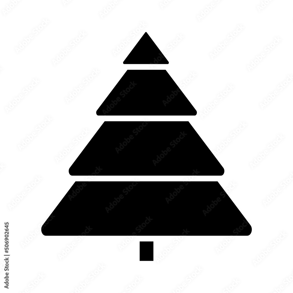 illustration of a black and white christmas tree icon illustration of a black and white christmas tree icon