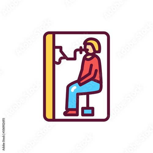 Functional pulmonary test line icon. Isolated vector element.