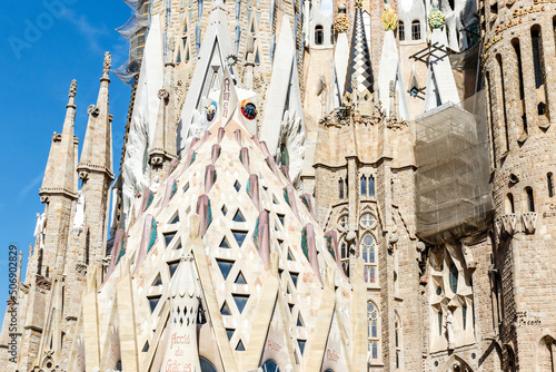 Photography Exterior of the Sagrada Familia church (The Basílica de la Sagrada Família) in B