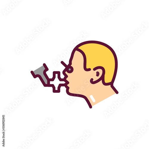 Functional pulmonary test line icon. Isolated vector element.