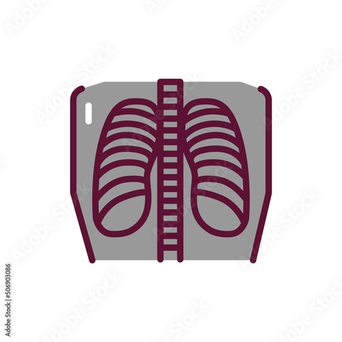 Fluorography lung line icon. Isolated vector element.