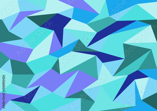 Abstract blue polygon geometric background. Low poly textured triangle shapes as vector design illustration. Mosaic pattern.