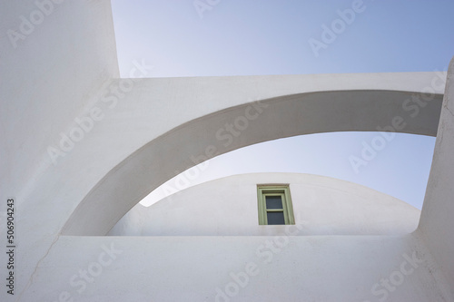 Santorini minimal white architecture detail.