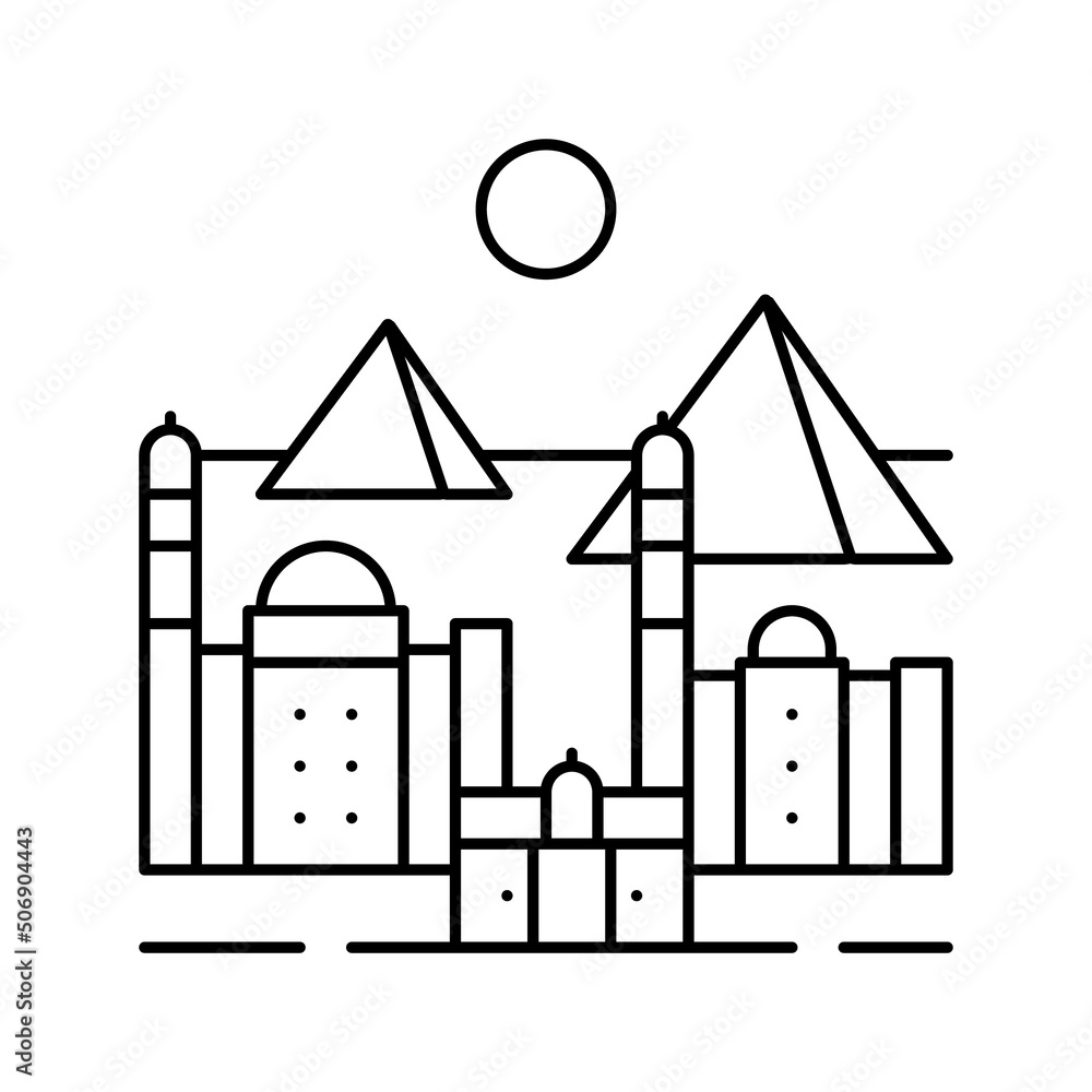 cairo ancient city line icon vector illustration cairo ancient city line icon vector illustration