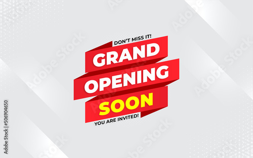 Grand opening sale poster, sale banner design template with 3d editable text effect