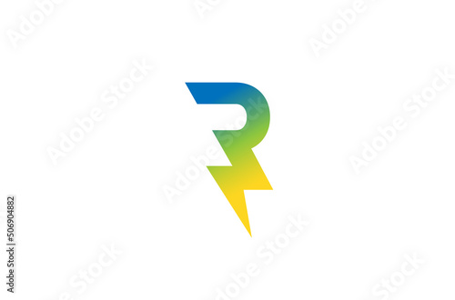 Free Download creative letter r bolt thunder logo vector symbol icon design illustration - GFXLoad
