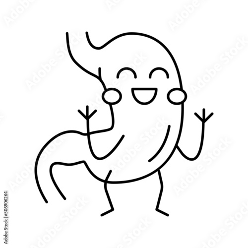 stomach child health line icon vector illustration