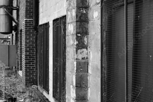 black and white background of an old building wall 
