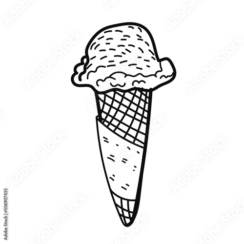ice cream vector line art for summer design