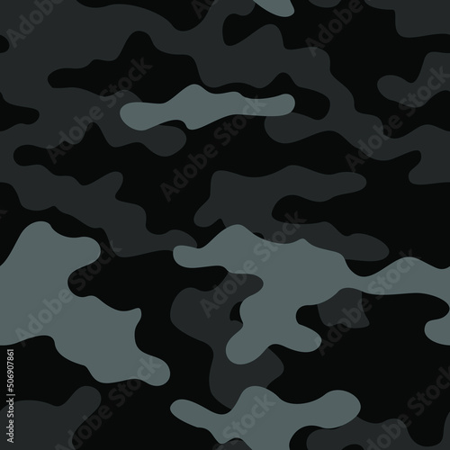 Camouflage texture seamless pattern. Abstract modern military camo background for fabric and fashion textile print. Vector illustration.