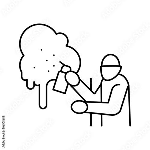 graffiti crime line icon vector illustration