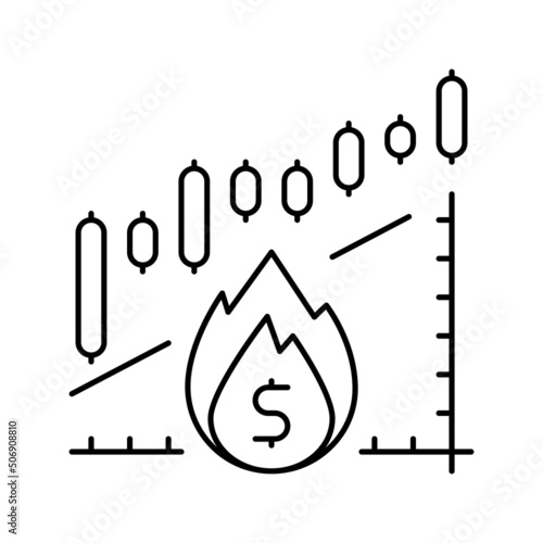 stock inflation line icon vector illustration