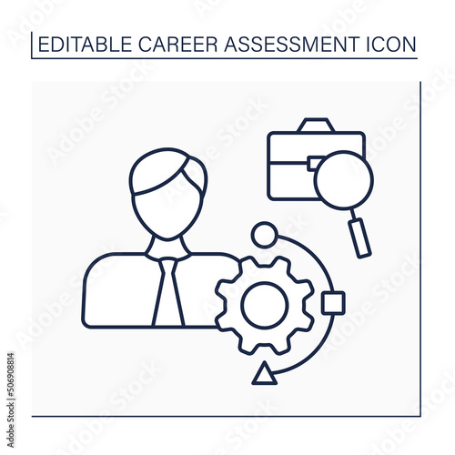 Change and variety line icon. Change in structural actions. Fresh view on work problems. Realisation of new plan. Career assessment concept. Isolated vector illustration. Editable stroke