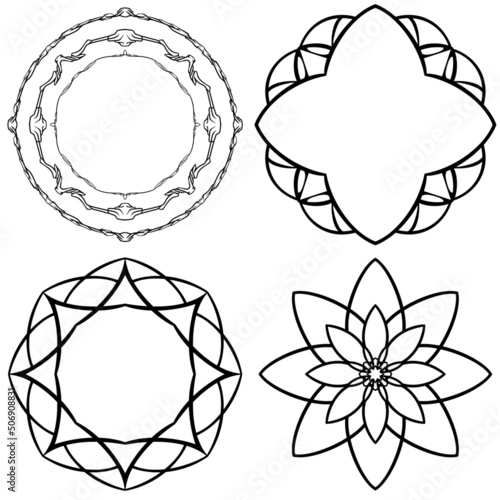 Mandala ornamental vector set element photo