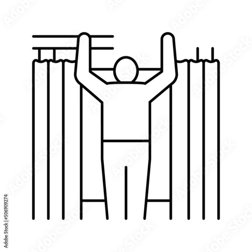 curtains fitting line icon vector illustration