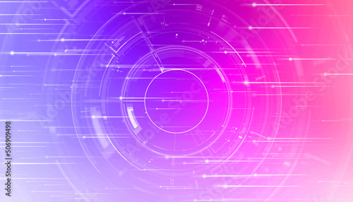 2d illustration Abstract futuristic electronic circuit technology background
