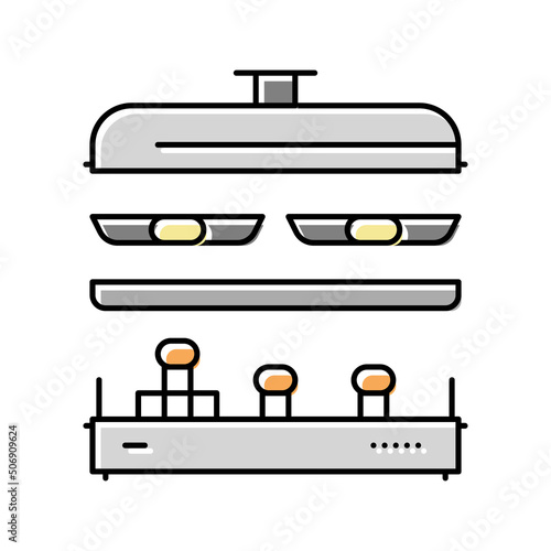 raclette fondue color icon vector illustration