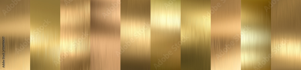 different samples gold metal brusged texture. different samples gold metal brusged texture.