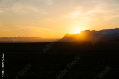 Wallpaper sunset on dusty mountains. Iceland