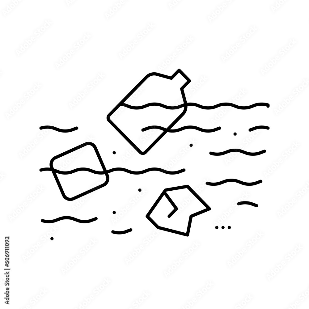 pollution plastic line icon vector illustration pollution plastic line icon vector illustration