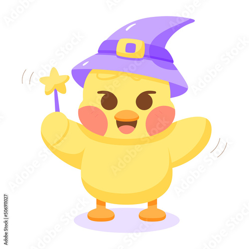 Isolated magician chick cartoon character Vector illustration