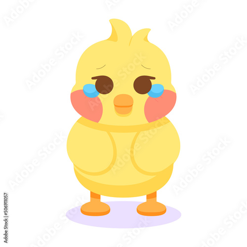 Isolated sad chick cartoon character Vector illustration