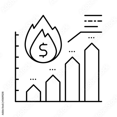 rate inflation line icon vector illustration
