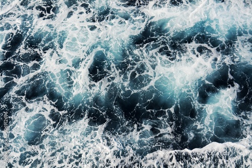 Sea background, waves, ocean water in motion