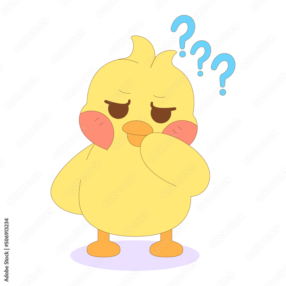 Isolated confused chick cartoon character Vector illustration Isolated confused chick cartoon character Vector illustration