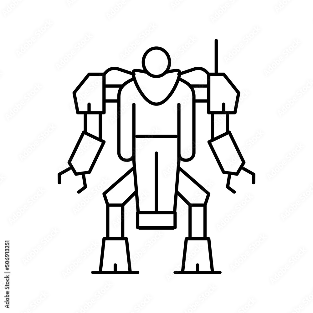augmenting robot line icon vector illustration augmenting robot line icon vector illustration