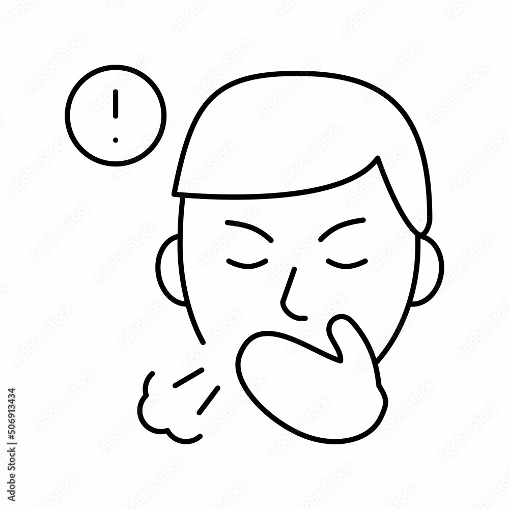 cancer asbestos line icon vector illustration