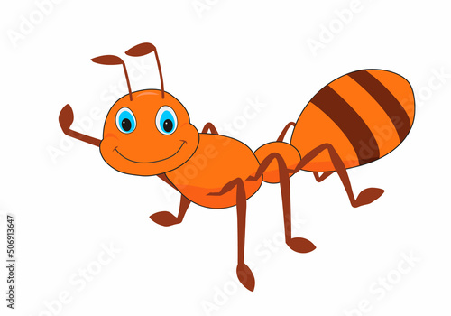 vector illustration of an ant for kids