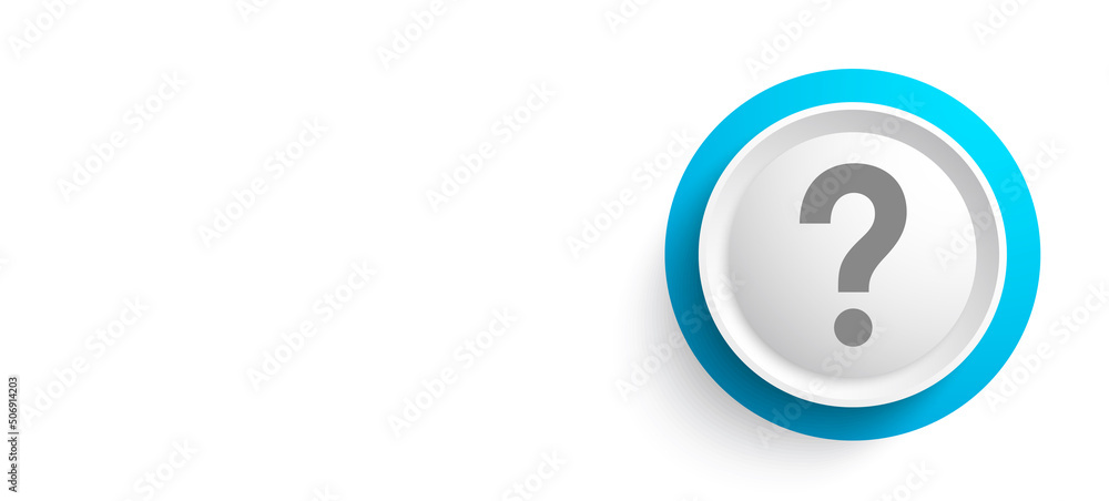 Question mark design on white button Question mark design on white button