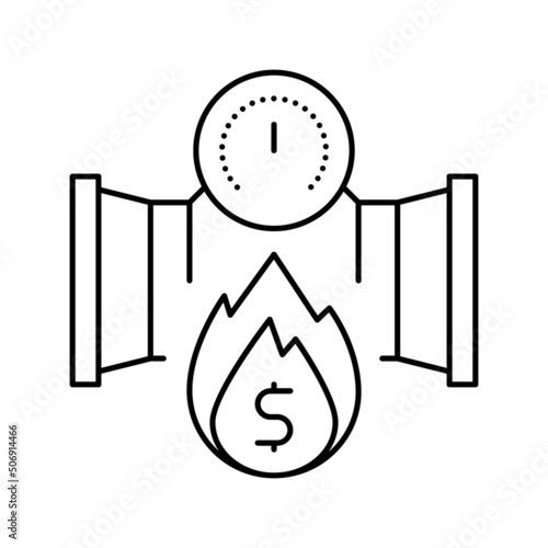 oil asset inflation line icon vector illustration