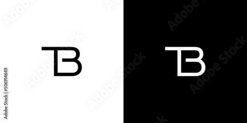 Modern and simple TB letter initials logo design
