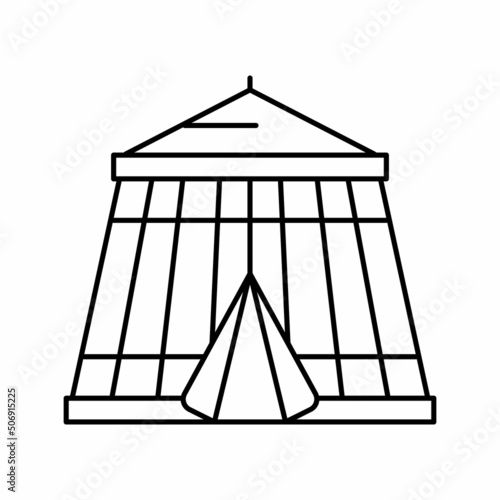circus in amusement park line icon vector illustration