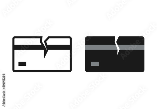 Broken credit card. Vector illustration