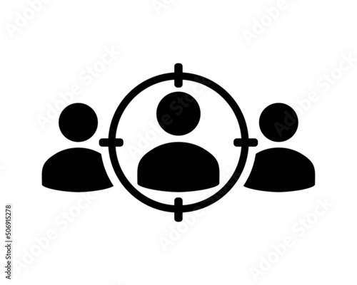 Target audience. Headhunting person icon. Vector illustration