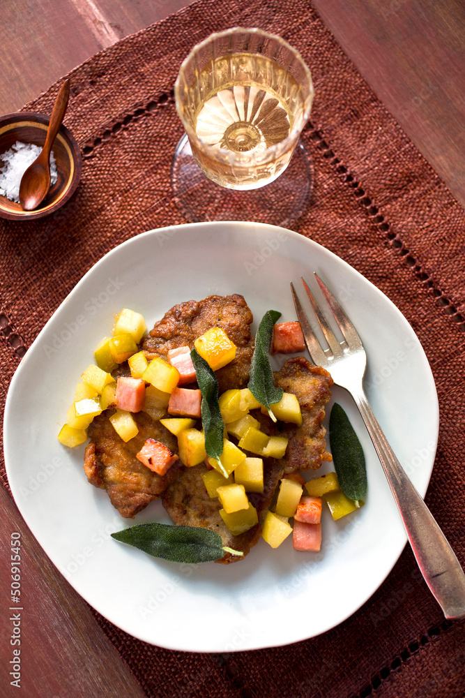 Pork Cutlet with Mango and Tomato Salsa with Sage Pork Cutlet with Mango and Tomato Salsa with Sage