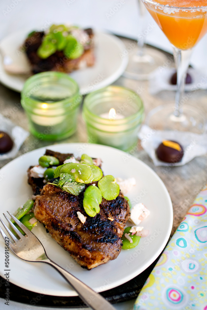 Roasted Chicken with Fava Beans and mint Roasted Chicken with Fava Beans and mint