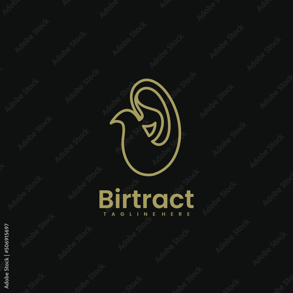Vector Logo Illustration Bird Abstract Line Art Style. Vector Logo Illustration Bird Abstract Line Art Style.
