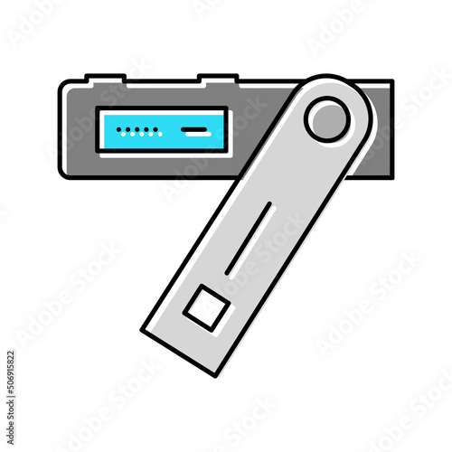 crypto digital device color icon vector illustration