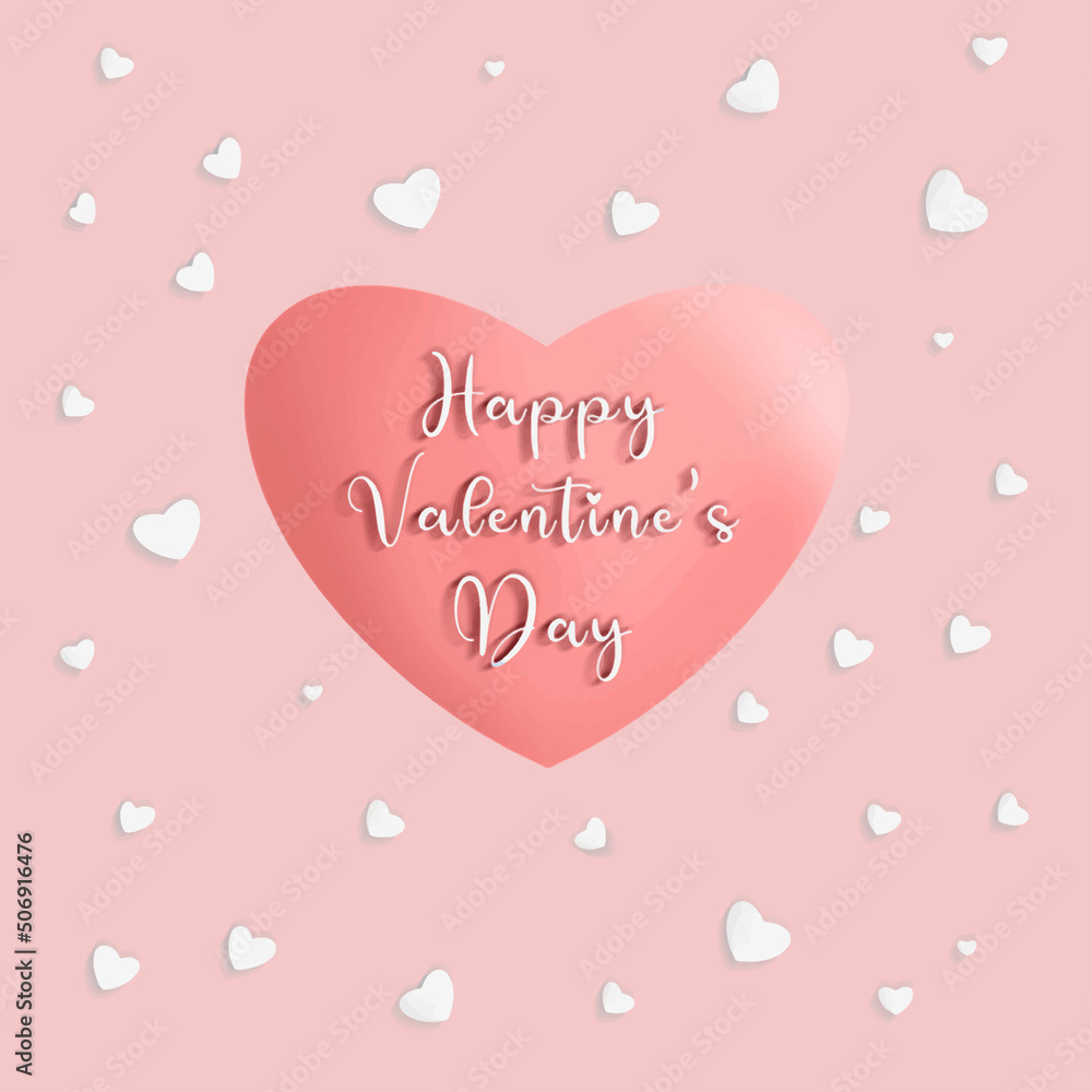 Valentine's day card. Happy Valentine's day poster. Vector illustration.