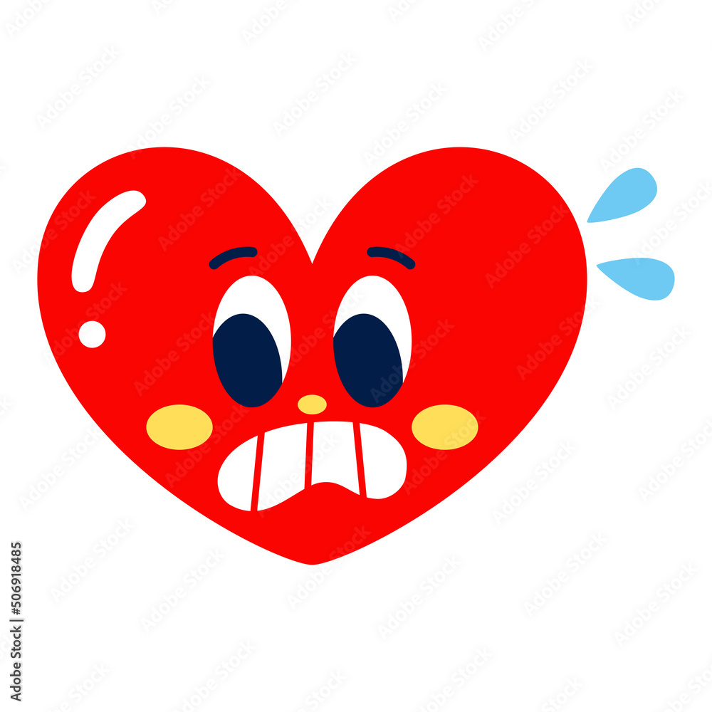 Obraz premium Isolated colored surprised heart shape emote Vector illustration