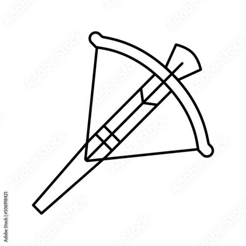 Tablou canvas arrow crossbow line icon vector illustration