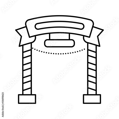 entrance in amusement park line icon vector illustration