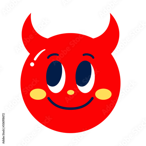 Isolated colored happy devil emote Vector illustration